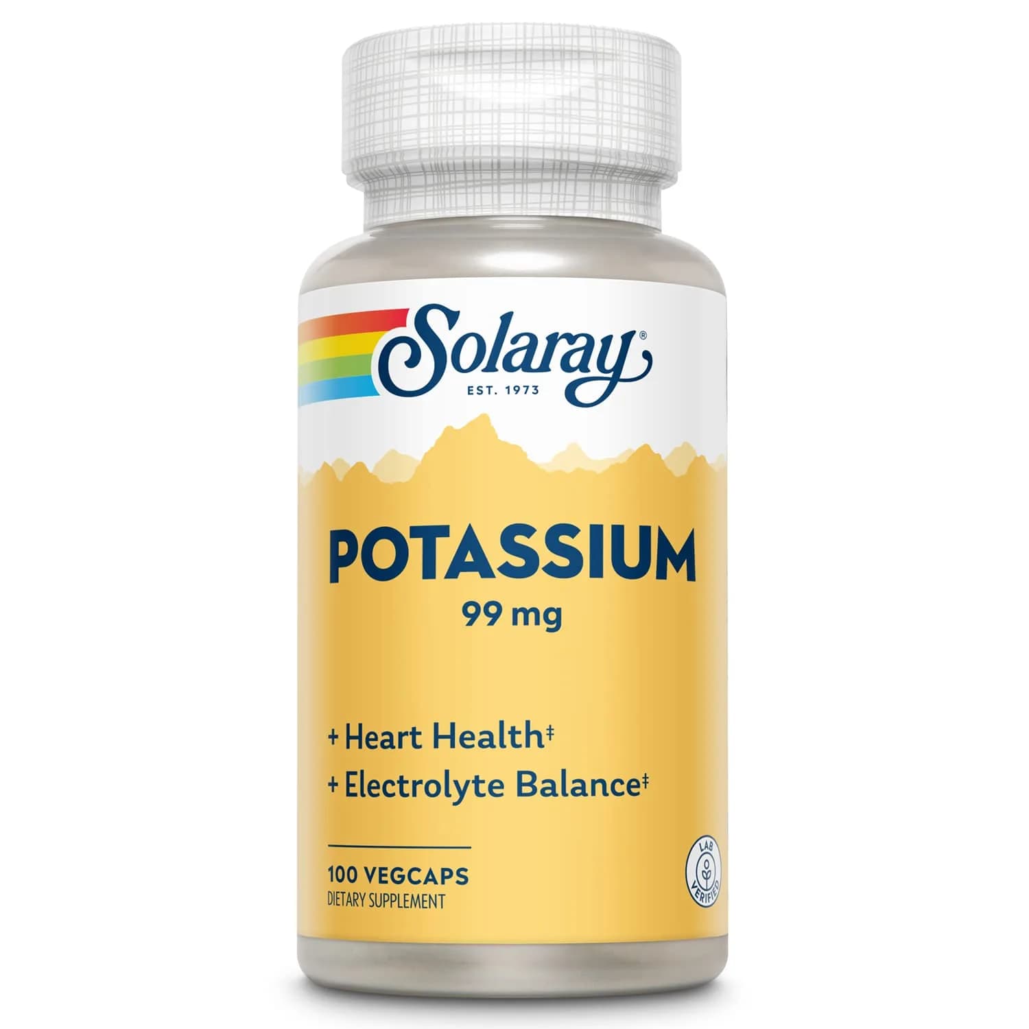 SOLARAY Potassium Supplement Capsules, 100 VegCaps | Supports Heart & Electrolyte Balance - main product image