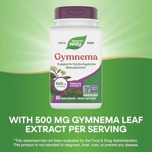 Nature's Way Gymnema Premium Extract 500 mg 60 Capsules | Supports Carbohydrate Metabolism thumbnail 4