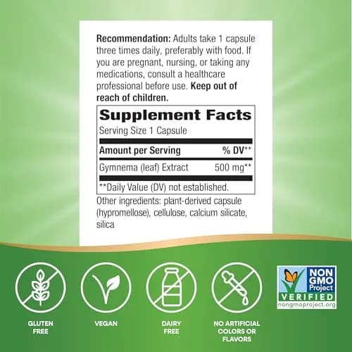 Nature's Way Gymnema Premium Extract 500 mg 60 Capsules | Supports Carbohydrate Metabolism thumbnail 5