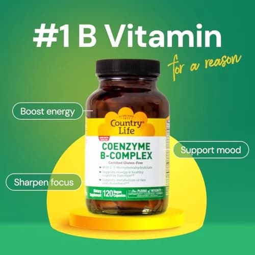 Country Life Coenzyme B-Complex 120 Capsules | Supports Energy & Brain Function thumbnail 2
