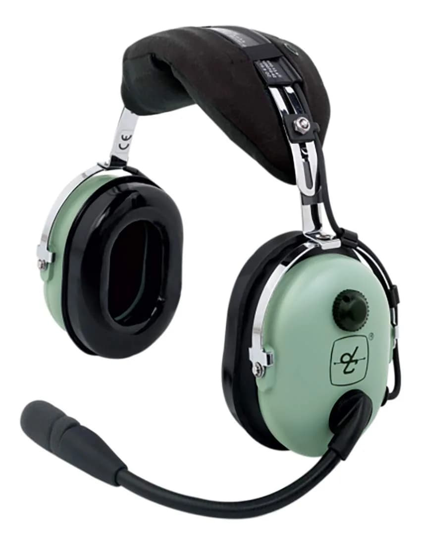 David Clark H10-13.4 Aviation Headset | Over Ear, Noise Cancellation, 5 Feet Cable, Green - main product image