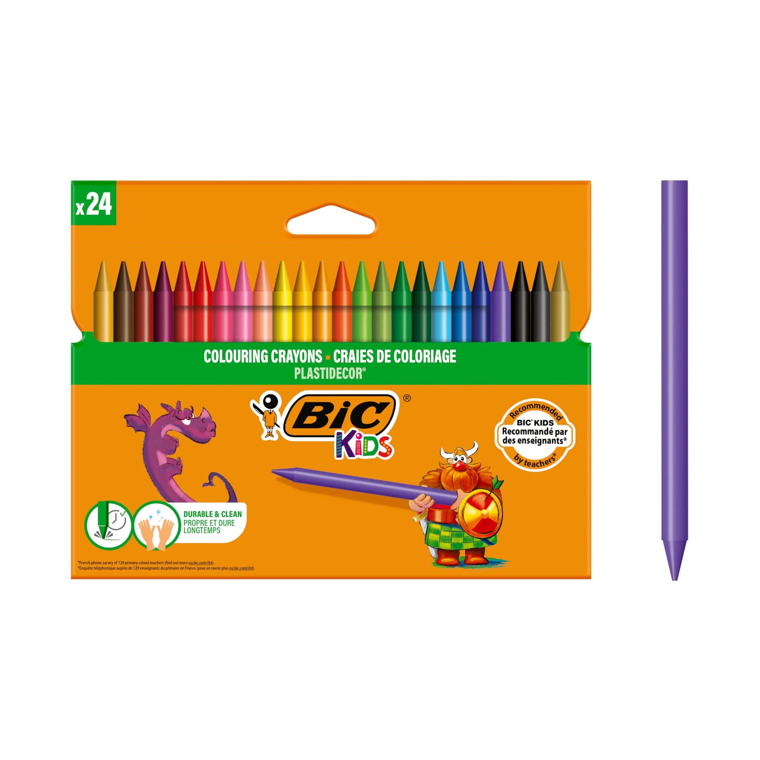 BIC Kids Plastidecor Colouring Crayons 24 Pack | Vibrant Assorted Colours for Kids 30+ Months - main product image