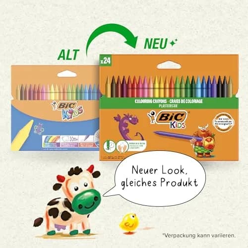 BIC Kids Plastidecor Colouring Crayons 24 Pack | Vibrant Assorted Colours for Kids 30+ Months thumbnail 2