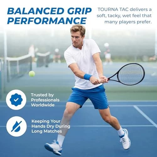 Tourna Tac Tacky Feel Tennis Grip 10 Pack XL Blue | Superior Sweat Absorption for Pro Play thumbnail 4