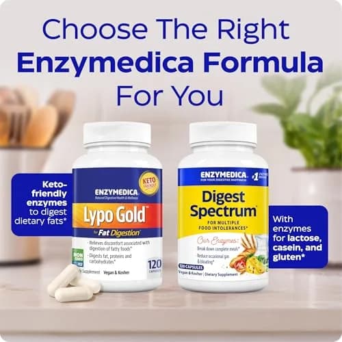 Enzymedica Lypo Gold - Enzyme Supplement for Fat Digestion - 60 Caps | Supports Fat & Vitamin Absorption thumbnail 9