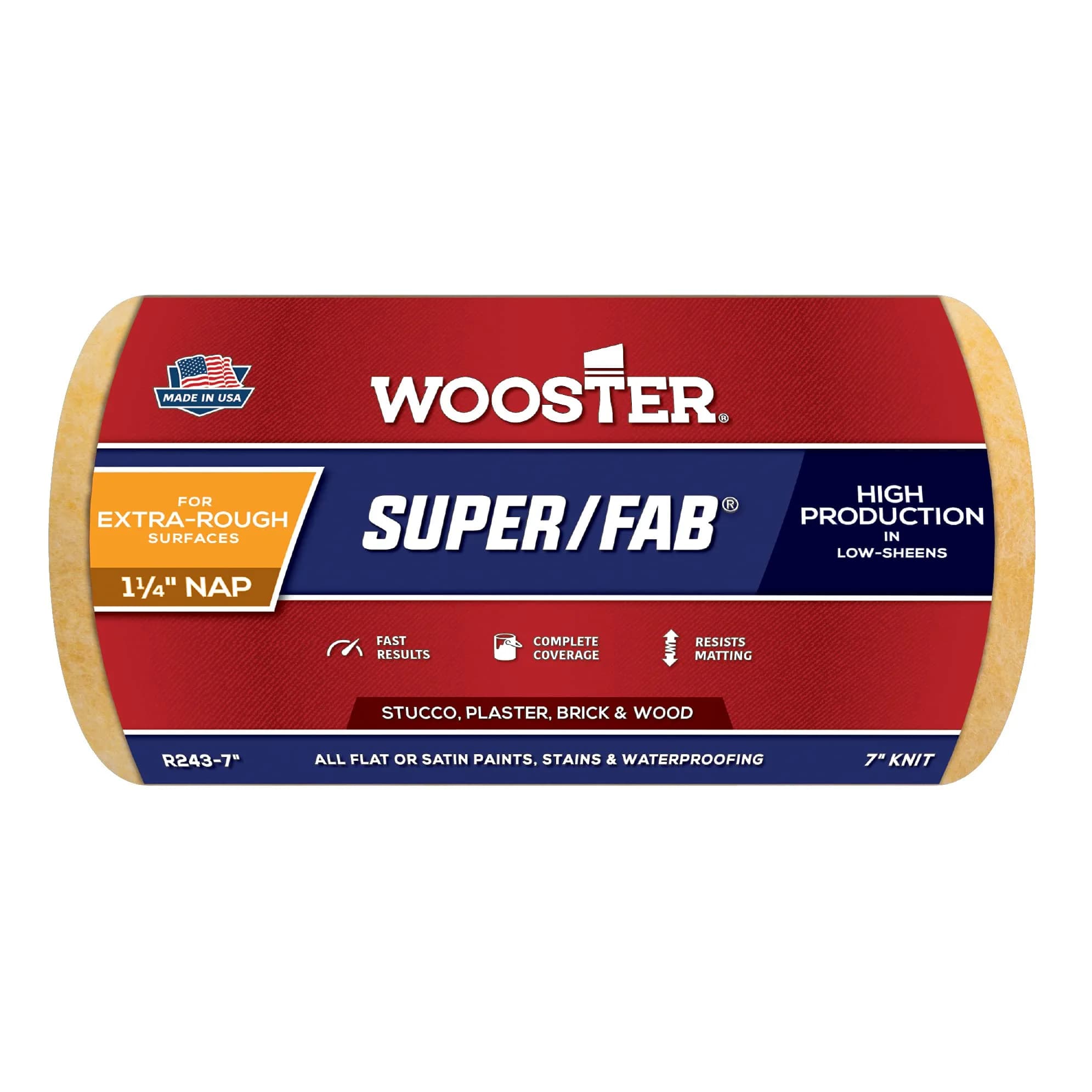 Wooster Super/Fab Roller Cover 1-1/4-Inch Nap 7-Inch | Professional Quality for All Paints