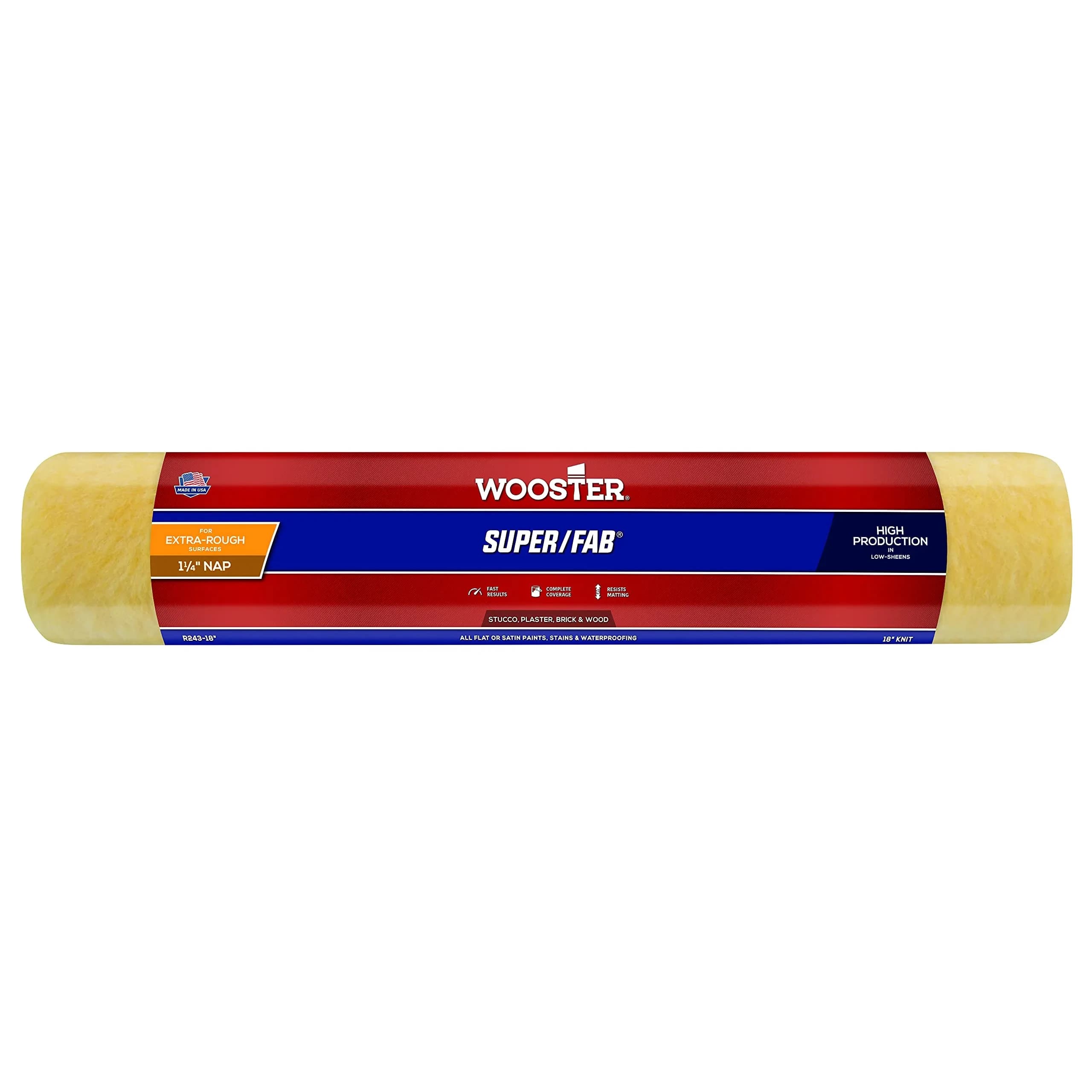 Wooster Super/Fab Roller Cover 18-Inch (45.7 cm) | Professional Quality for All Flat to Satin Paints