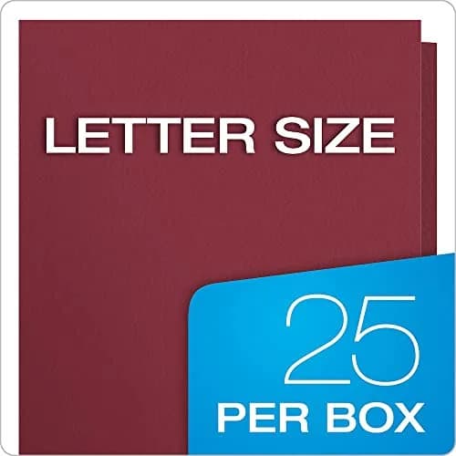 Oxford Two Pocket Folders, Textured Paper, Burgundy, Letter Size, 25 Pack | Durable School & Office Organizer thumbnail 7