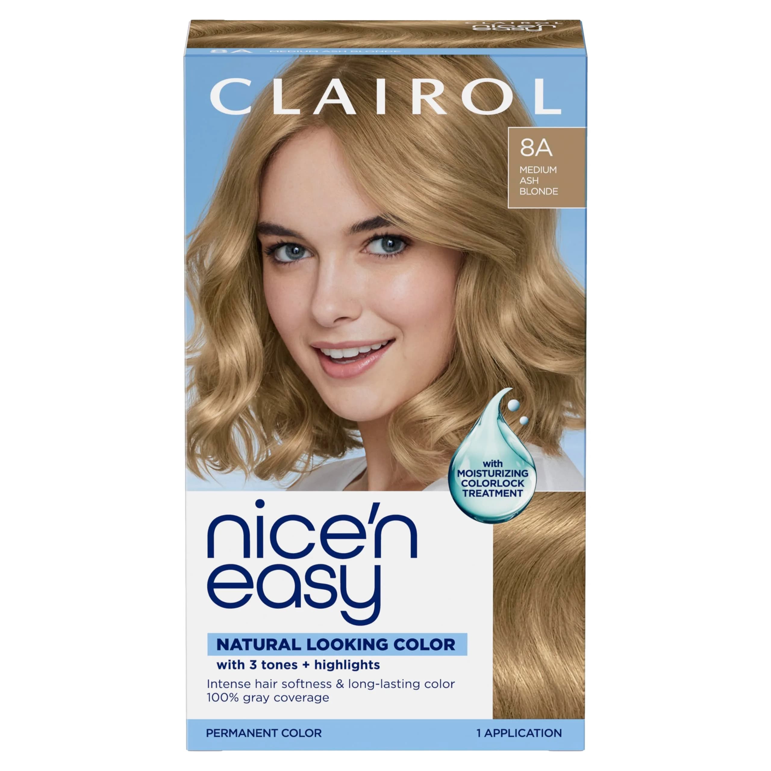 Clairol Nice'n Easy Permanent Hair Dye 5R Medium Auburn - Single Pack — 8A Medium Ash Blonde / 6.26 Fl Oz