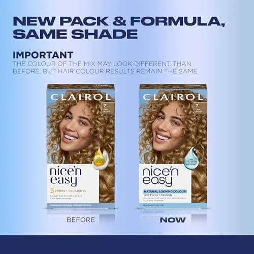 Clairol Nice'n Easy Permanent Hair Dye - 7 Dark Blonde, Single Pack (6.26 Fl Oz) for 100% Gray Coverage thumbnail 2