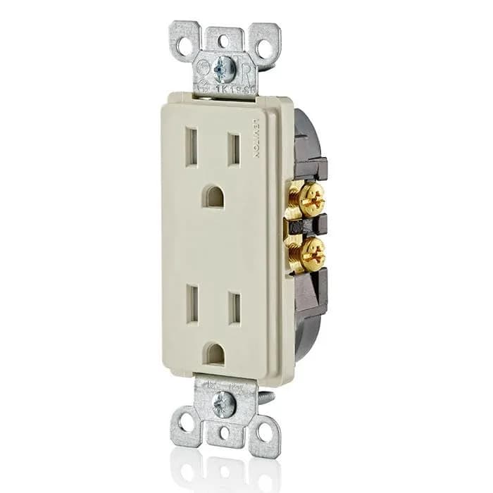 Leviton 15 Amp Decora Tamper-Resistant Duplex Electrical Wall Outlet, Light Almond | Child-Safe, Long-Lasting, UL Listed thumbnail 2