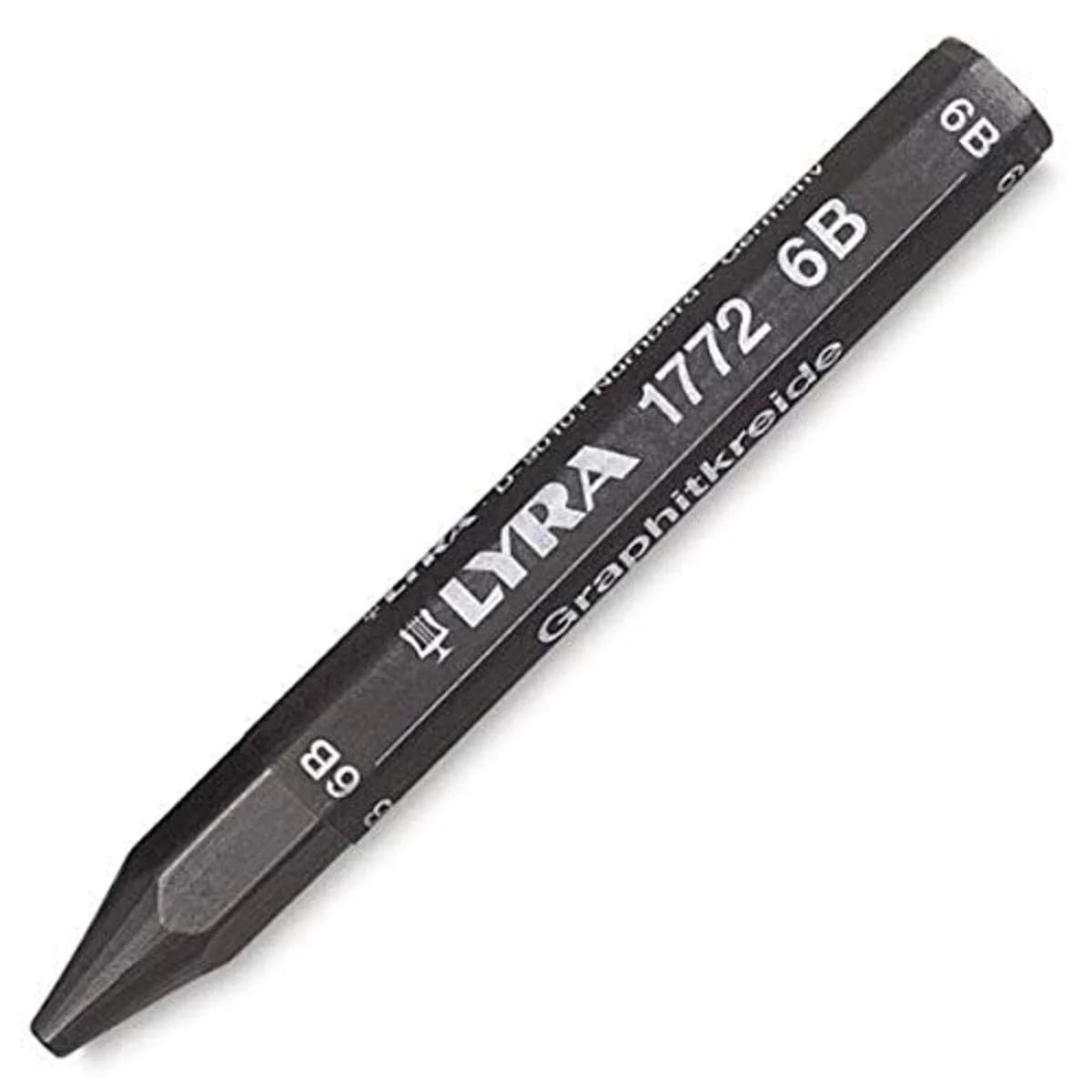 Lyra Graphite Crayons 6B Hardness Black 12 Count (114mm x 13mm) | Non-Toxic Art Supplies — Black