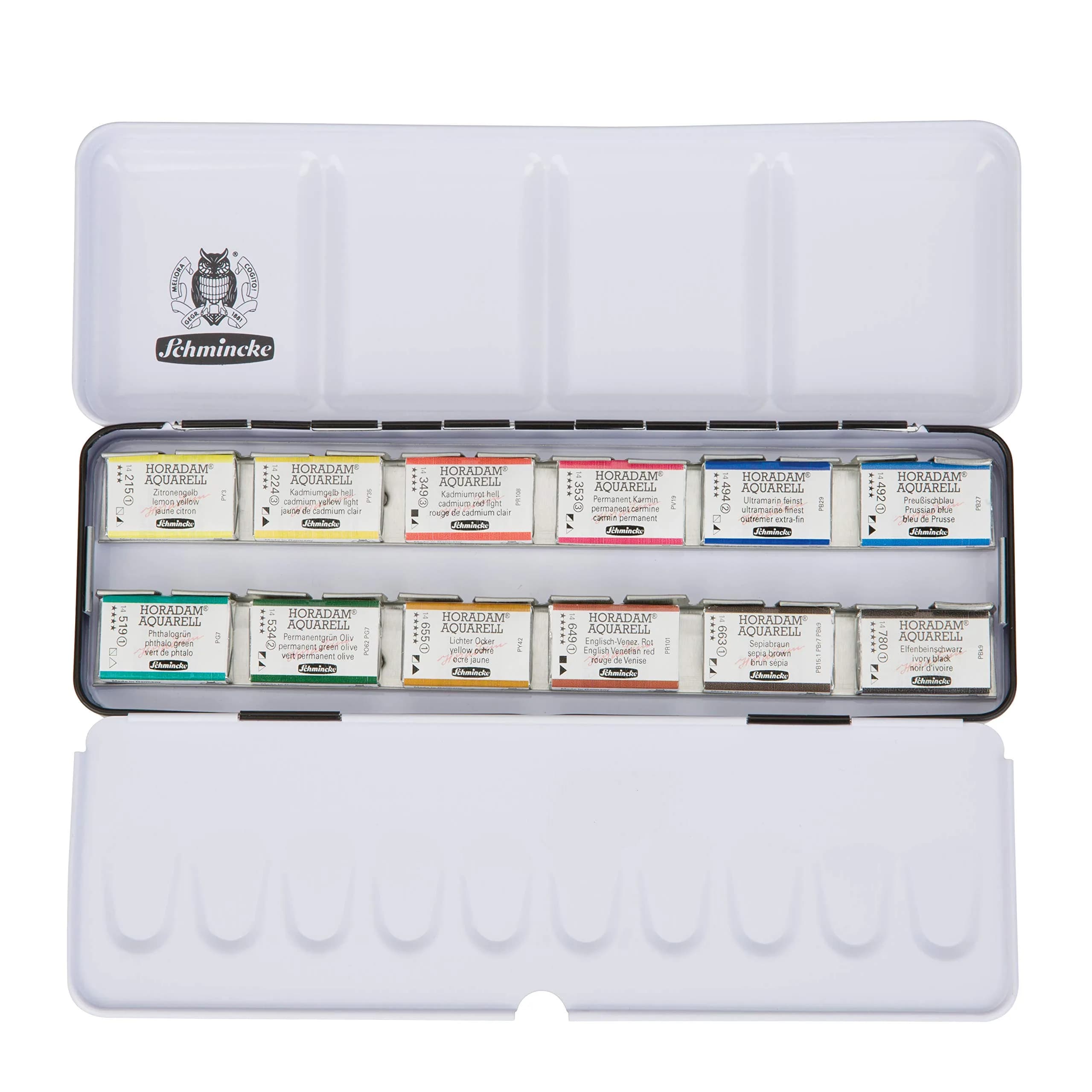 Schmincke HORADAM AQUARELL Watercolor Set 12 Colors | Finest German Artist Watercolors - main product image
