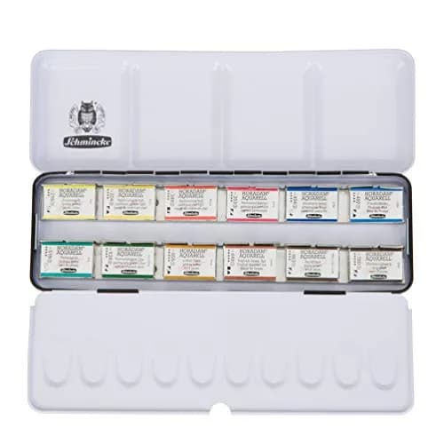 Schmincke HORADAM AQUARELL Watercolor Set 12 Colors | Finest German Artist Watercolors thumbnail 1