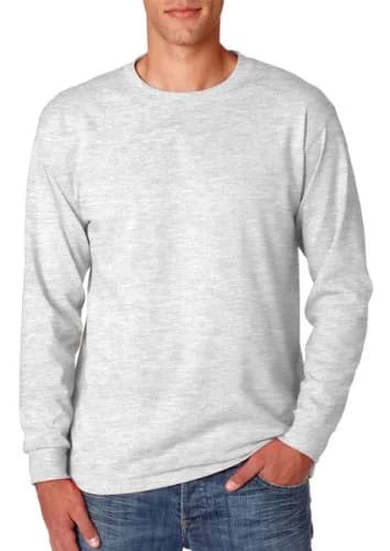 Jerzees Adult 5.6 oz DRI-POWER ACTIVE Long-Sleeve T-Shirt Ash Large | Moisture-Wicking Cotton Blend for Active Wear thumbnail 1