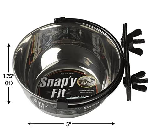 MidWest Homes for Pets Snap'y Fit Stainless Steel Pet Bowl 296ml (10 Ounces) | Secure Crate Mount for Small Dogs & Cats thumbnail 4