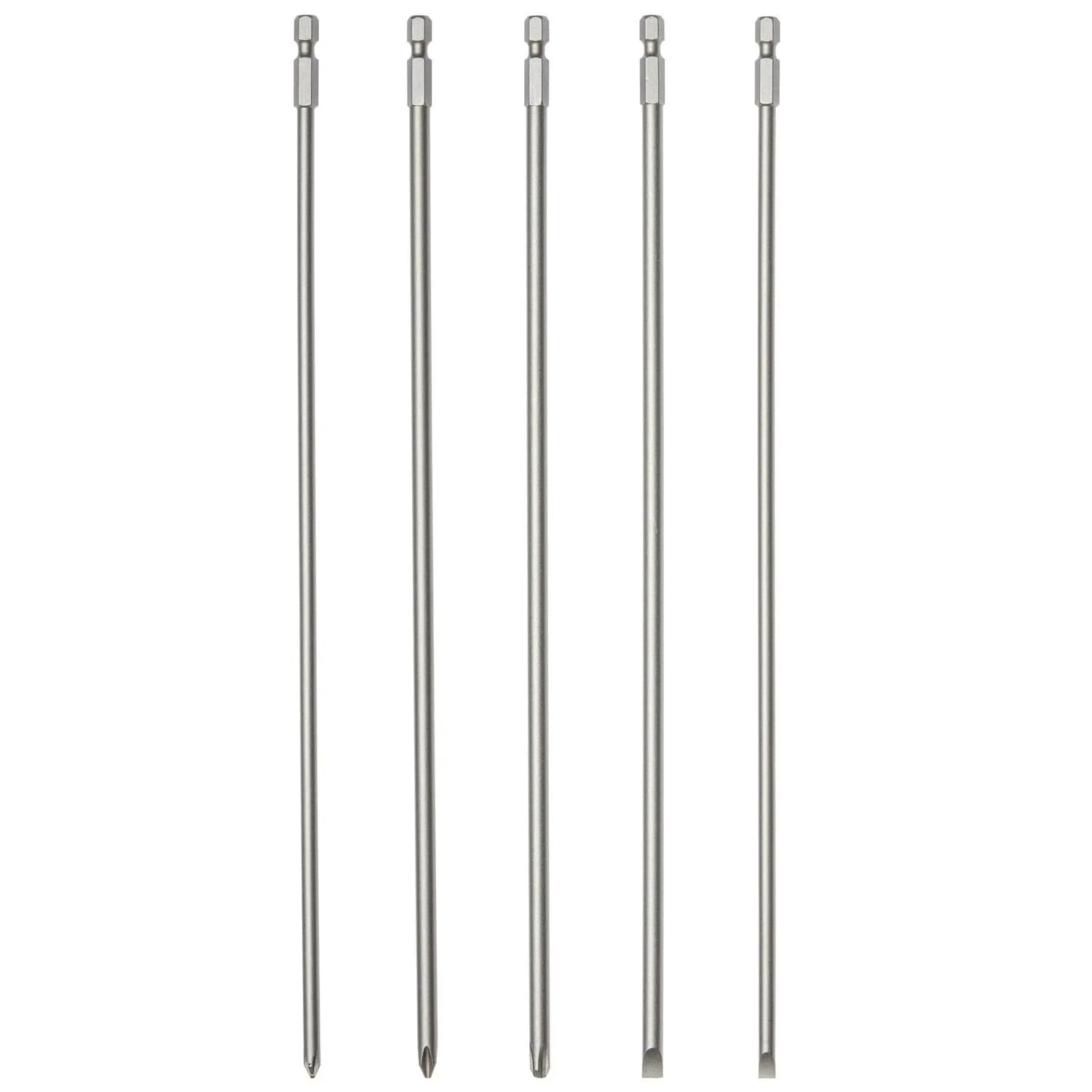 NEIKO 10066A Magnetic Nut Driver Set 5 Piece SAE 1/4" to 1/2" | Cr-V Steel — Screwdriver Bit / Phillips and Slotted