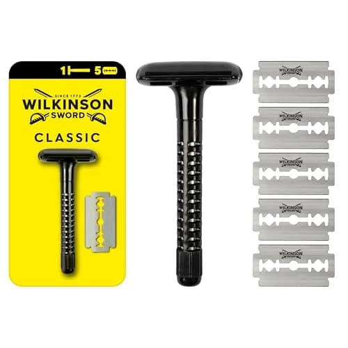 Wilkinson Sword Classic Safety Razor with 5 Blades | Metal Core, Retro Design, Double-Edged thumbnail 1