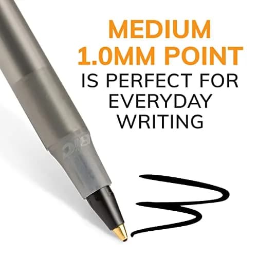 BIC Round Stic Xtra Life Ballpoint Pen, 60-Count Black Ink | Ultra Long Lasting & Consistent Flow thumbnail 2