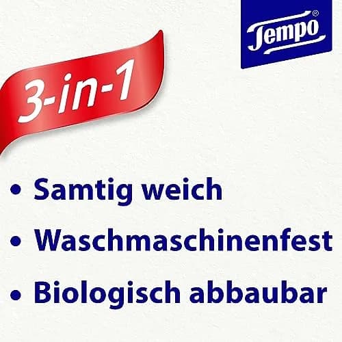 Tempo 4-Ply Cotton Touch Facial Tissues, 300 Sheets (30 Packs of 10) | Germany's Most Popular Pocket Tissues thumbnail 2