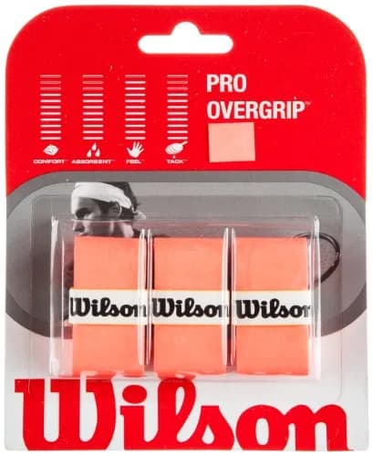 Wilson Pro Overgrip (Optic Orange) - 0.6mm Thickness | Smooth Surface thumbnail 1
