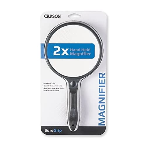 Carson SureGrip 2x Acrylic Magnifier 5" | Soft Grip with 11.5x Spot Lens for Close Inspection thumbnail 6