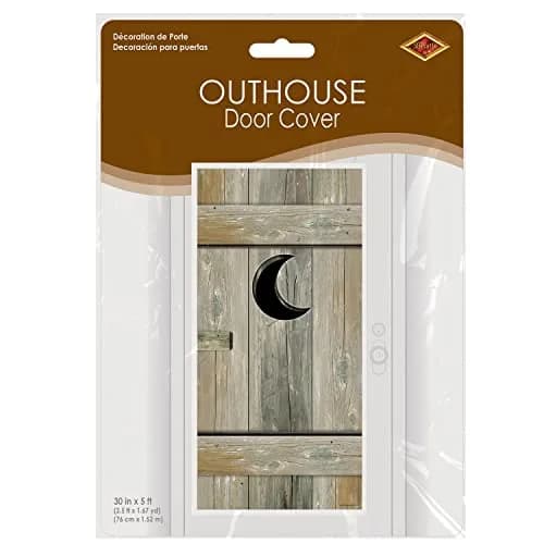 Beistle Outhouse Door Cover Rustic Wood Look Decoration 5 Feet x 30 Inches | Western Party Decor thumbnail 5
