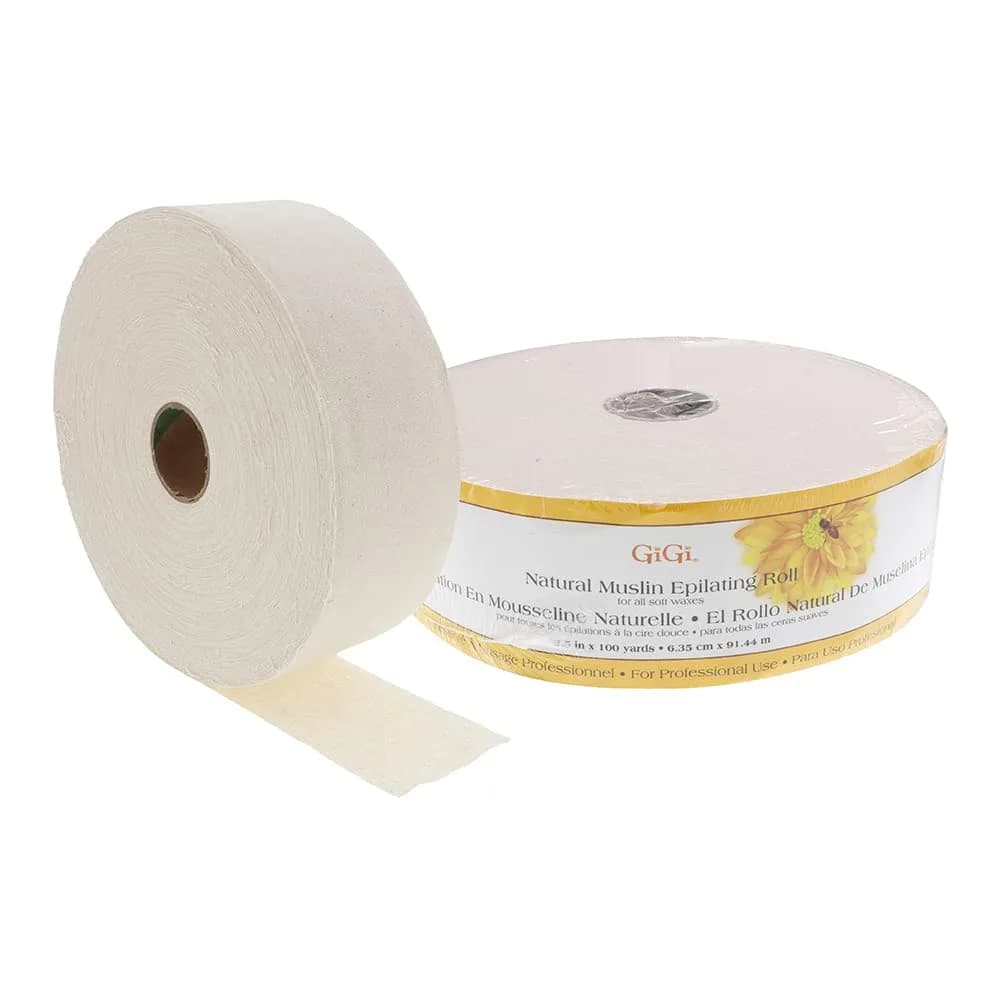 Gigi Cloth Epilating Wax Strips for Face & Bikini Line, 100 Count | Non-Woven Hair Removal Strips — Natural Muslin Roll