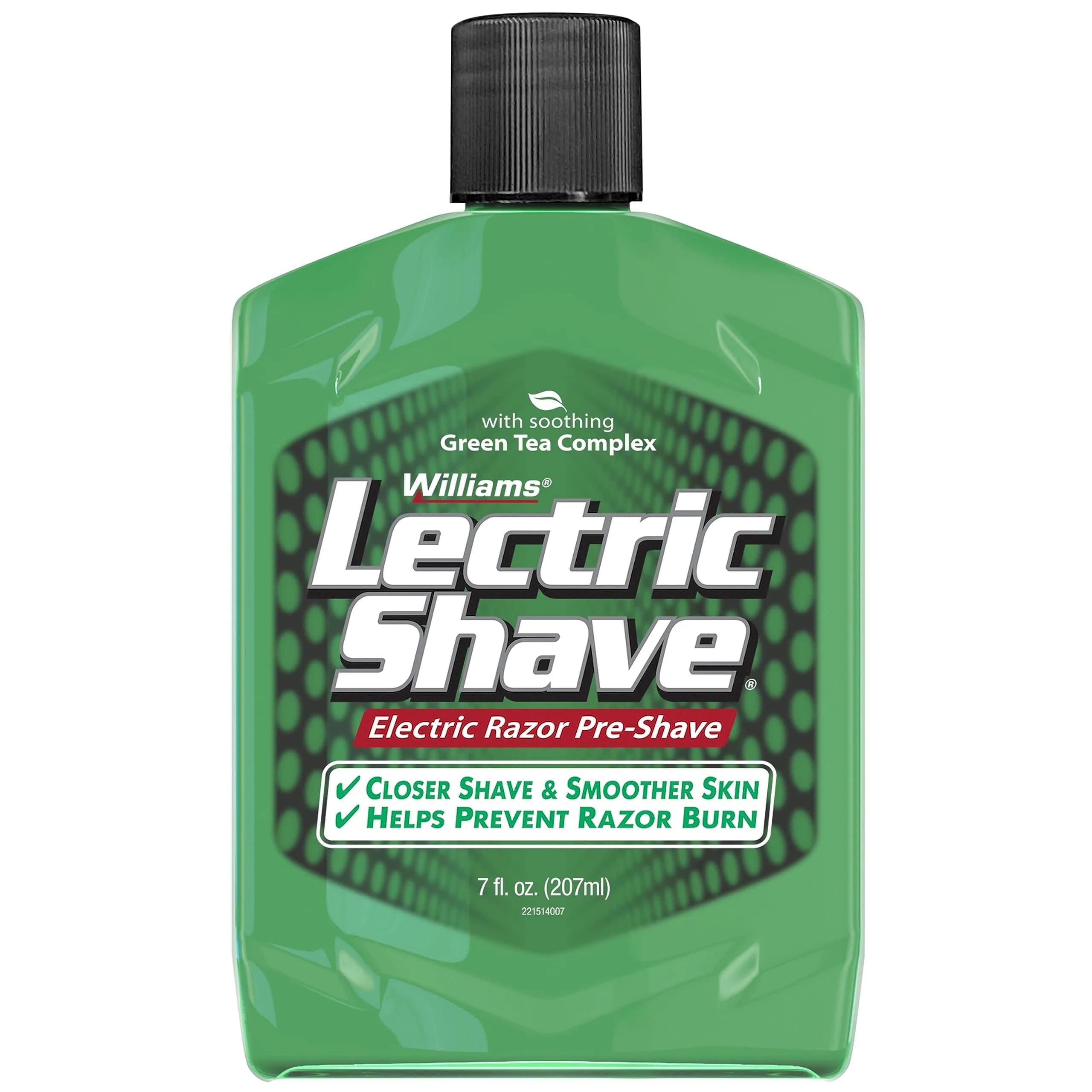 Williams Lectric Shave Pre-Shave with Green Tea Complex 207ml (7 Fl Oz) | Closer Shave, Smoother Skin - main product image