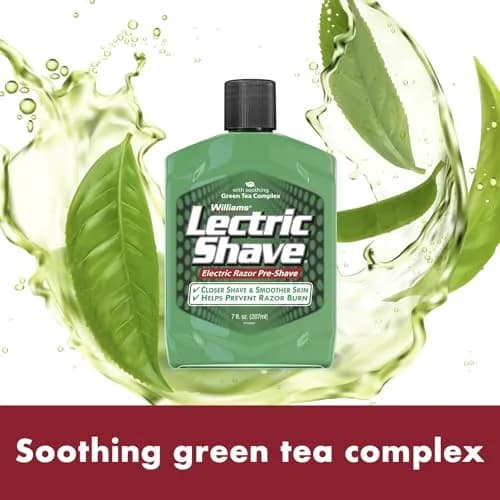 Williams Lectric Shave Pre-Shave with Green Tea Complex 207ml (7 Fl Oz) | Closer Shave, Smoother Skin thumbnail 5