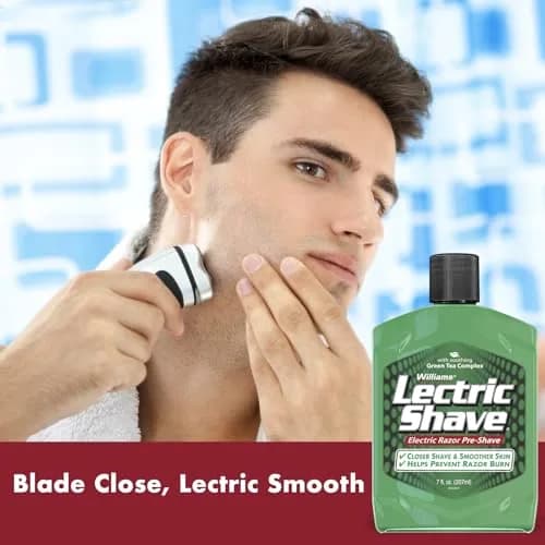 Williams Lectric Shave Pre-Shave with Green Tea Complex 207ml (7 Fl Oz) | Closer Shave, Smoother Skin thumbnail 6