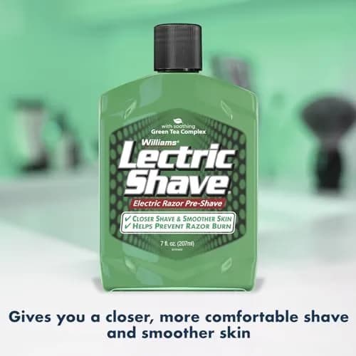 Williams Lectric Shave Pre-Shave with Green Tea Complex 207ml (7 Fl Oz) | Closer Shave, Smoother Skin thumbnail 3