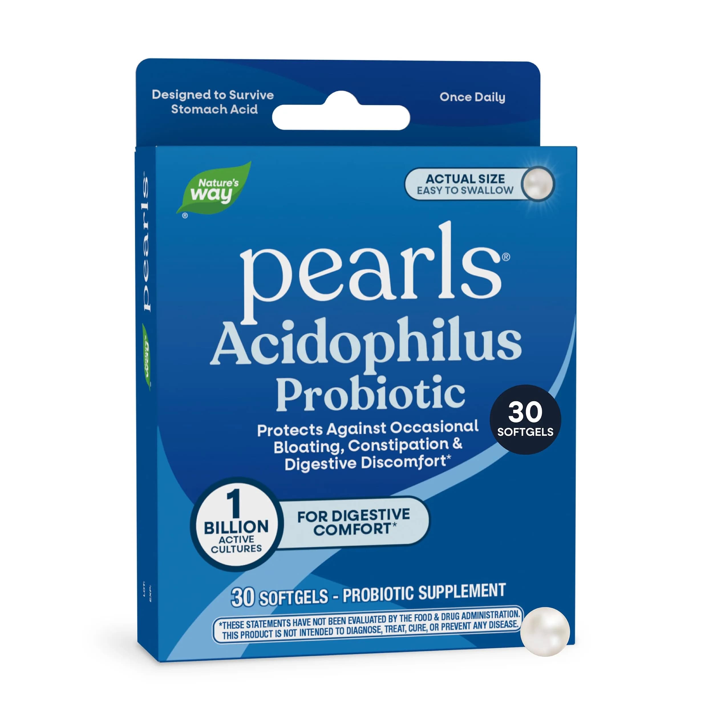 Nature's Way Probiotic Pearls Acidophilus Softgels 30 Count | Supports Digestive Balance & Gut Health