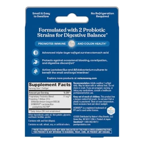 Nature's Way Probiotic Pearls Acidophilus Softgels 30 Count | Supports Digestive Balance & Gut Health thumbnail 7