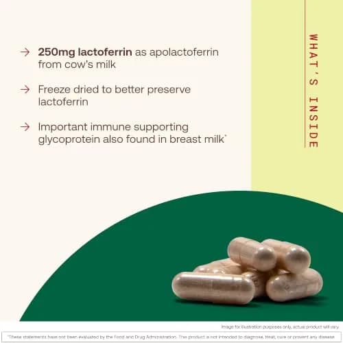 Jarrow Formulas Lactoferrin Immune Support 250 mg Capsules | 60 Count (156g) thumbnail 3