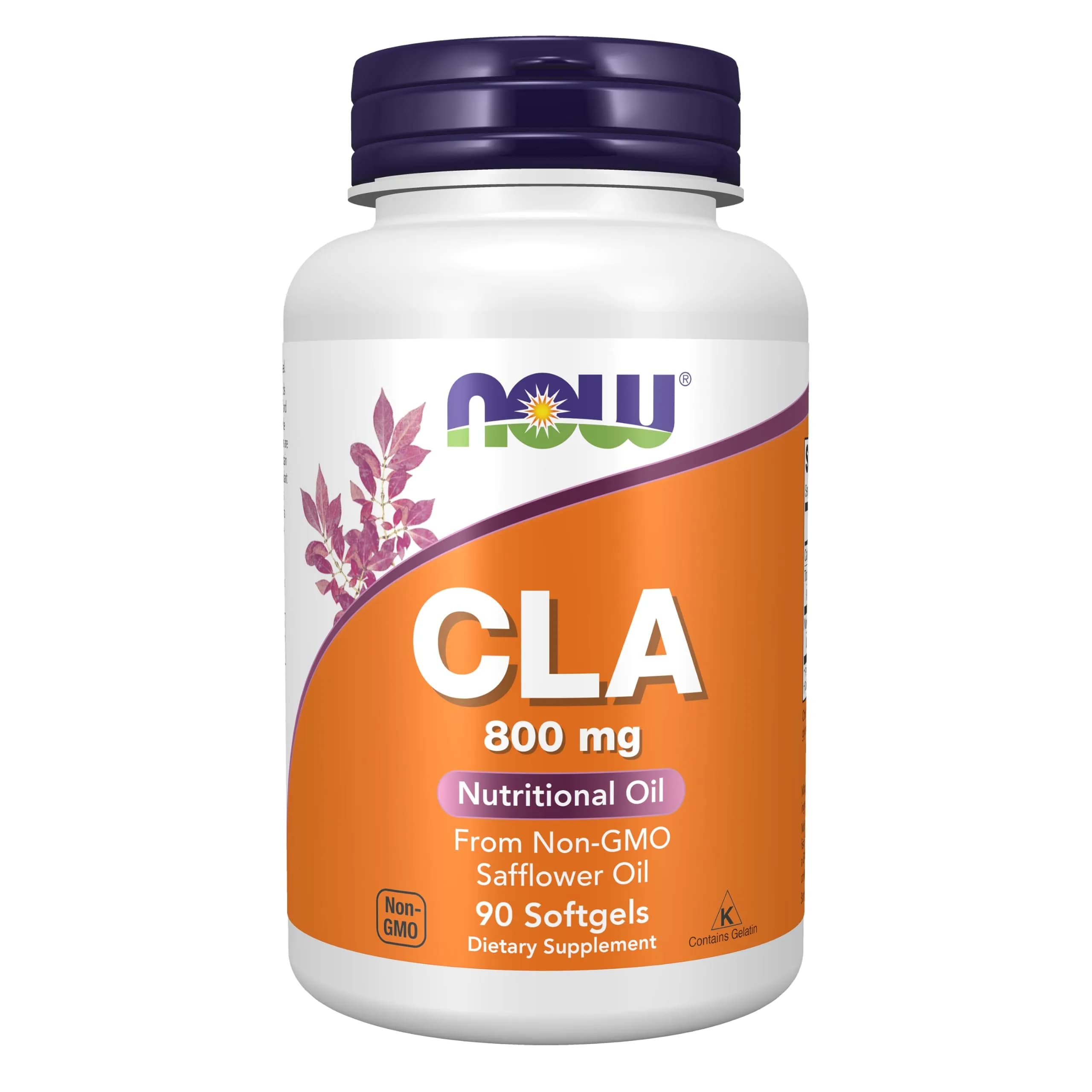 NOW CLA 800 mg Nutritional Oil | Non-GMO Safflower Oil Softgels for Weight Support - main product image
