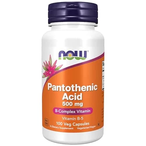 NOW Supplements Pantothenic Acid 500 mg | B-Complex Vitamin for Cellular Energy (100 Caps) thumbnail 1