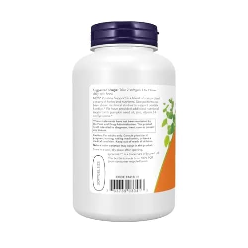 NOW Supplements Prostate Support w/Standardized Saw Palmetto 180 Softgels | Supports Prostate Function & Health thumbnail 3