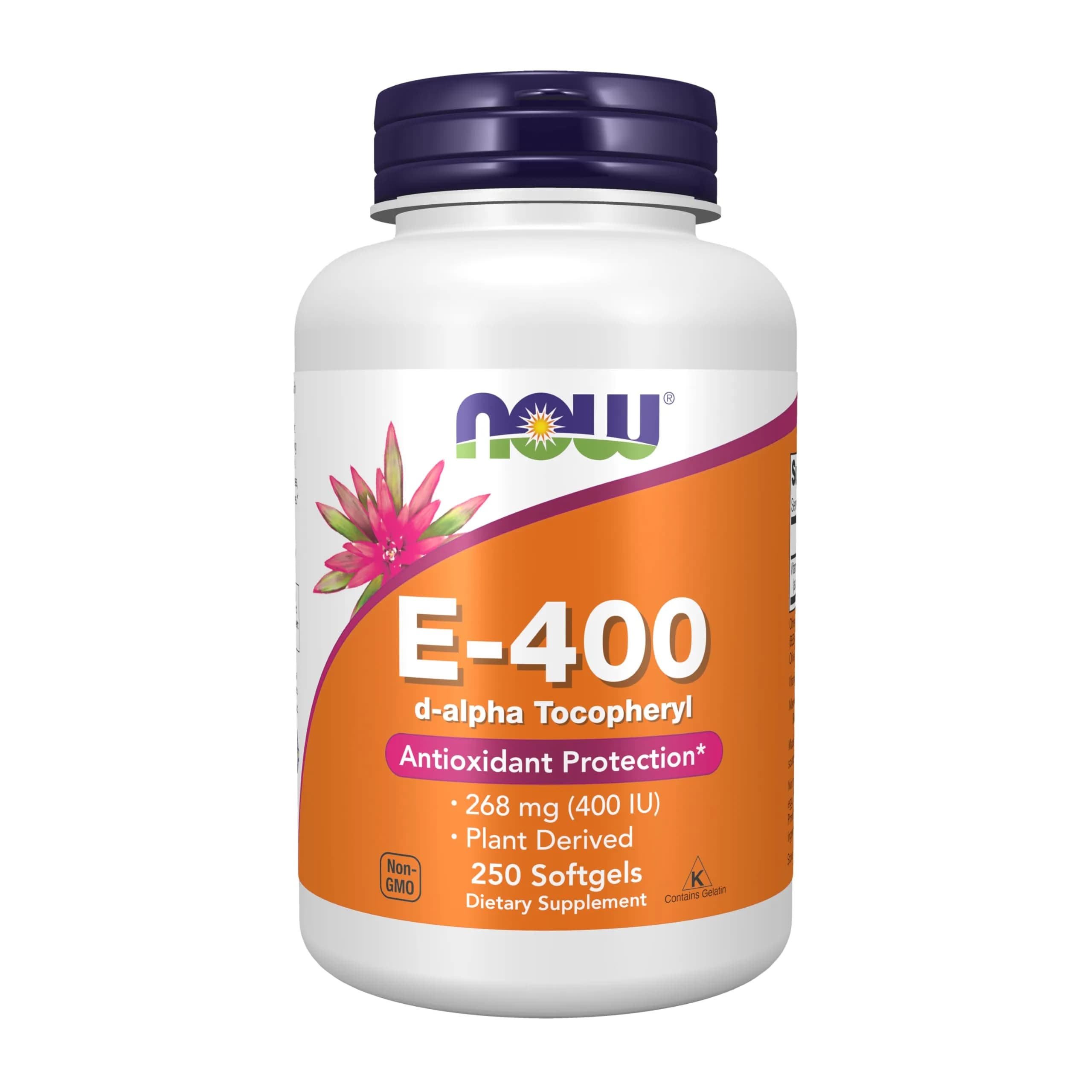 NOW Vitamin E-400 IU Softgels 250 | Antioxidant & Cellular Support in India - main product image