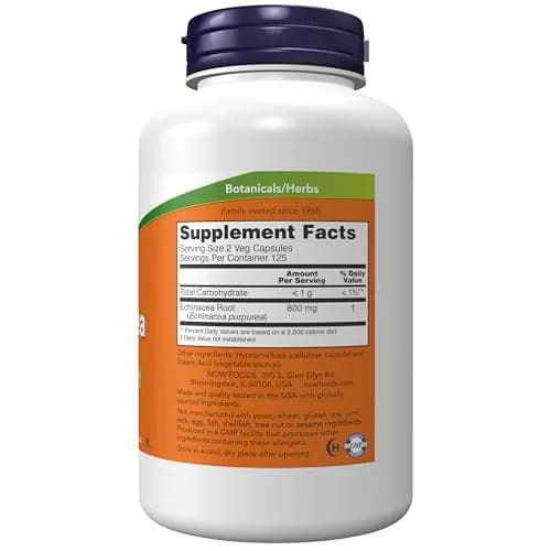 NOW Supplements, Echinacea 400 mg, Immune Support, 250 Veg Caps | Supports immune health naturally thumbnail 2
