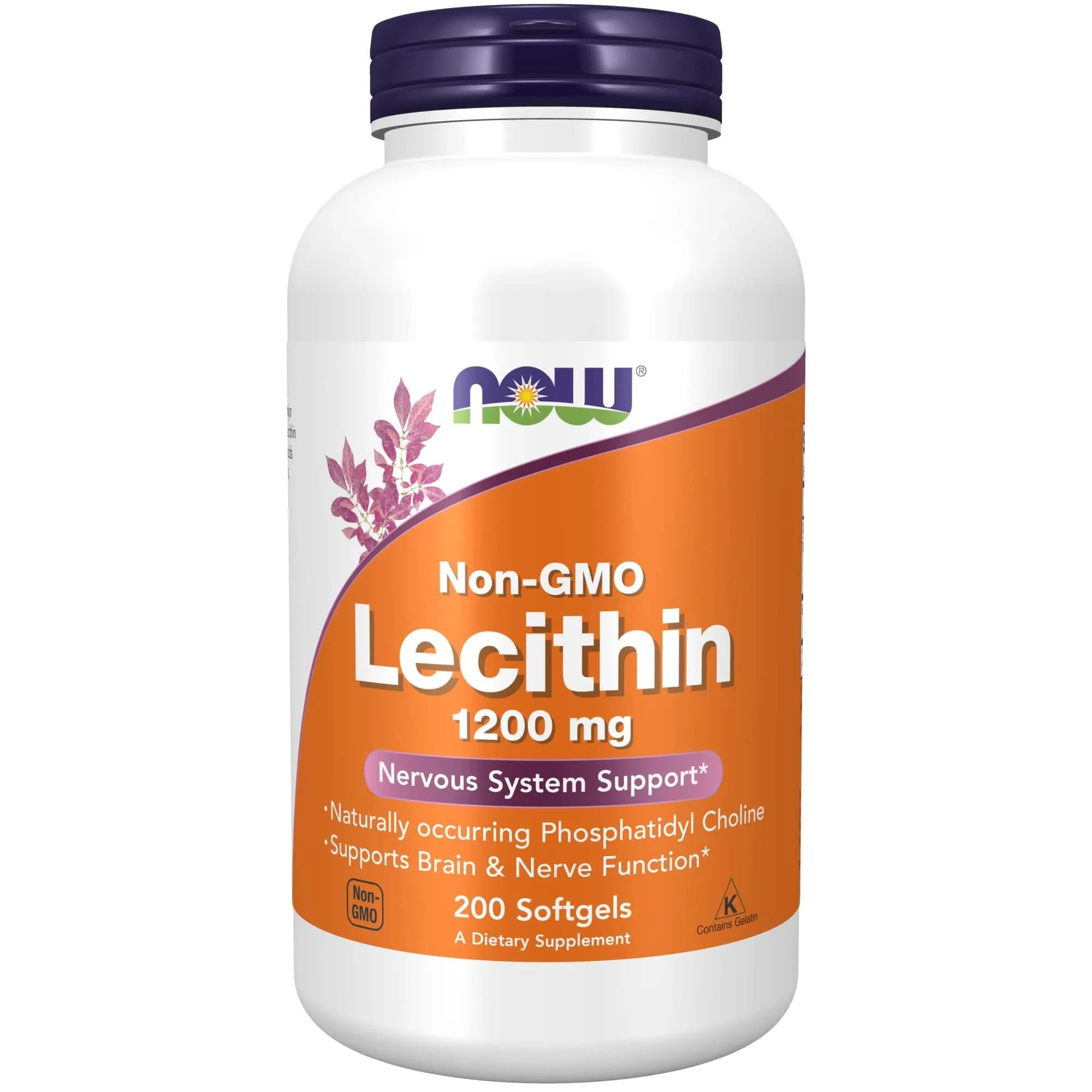 NOW Foods Lecithin 1200 mg Softgels (200 Count, 3.6g/serving) | Supports Brain & Nerve Function