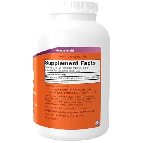 NOW Foods MSM Powder 1 lb (454 g) | Supports Joint Health & Connective Tissue thumbnail 2