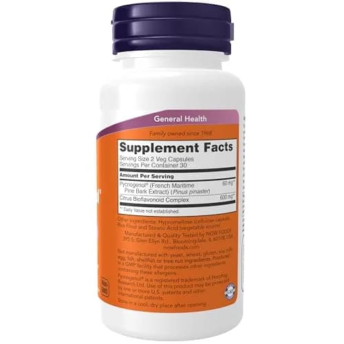NOW Supplements Pycnogenol 30 mg with 300 mg Bioflavonoids | Supports Vascular & Immune Health thumbnail 2