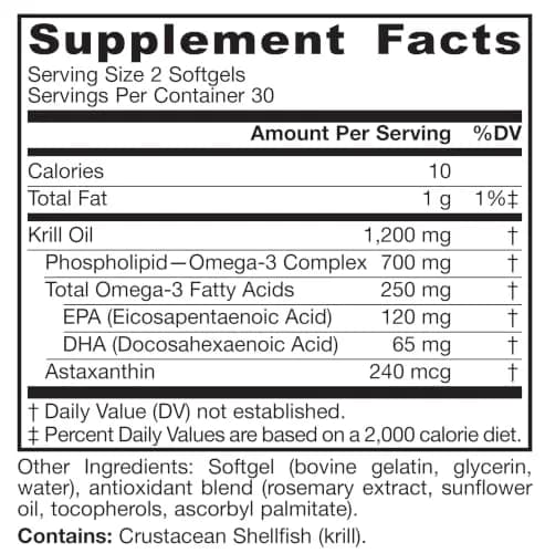 Jarrow Formulas Krill Oil 1200mg Softgels (60 Count) thumbnail 9