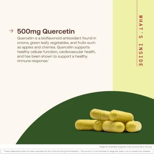 Jarrow Formulas Quercetin 500mg Capsules for Cardiovascular & Immune Health, 200 Count (90.7g) thumbnail 3