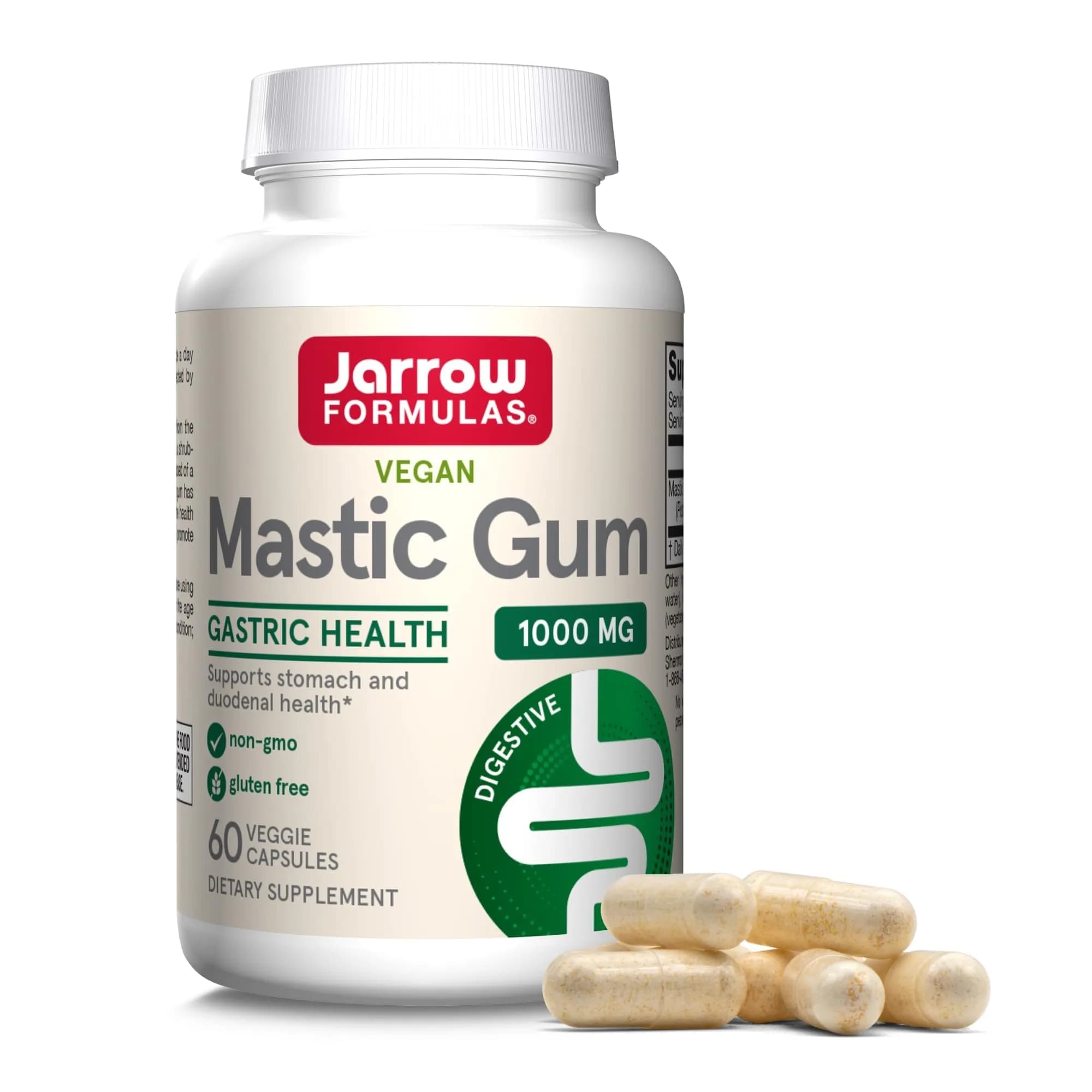 Jarrow Formulas Mastic Gum 1000 mg Veggie Capsules (60 Count) | Supports Stomach & Duodenal Health