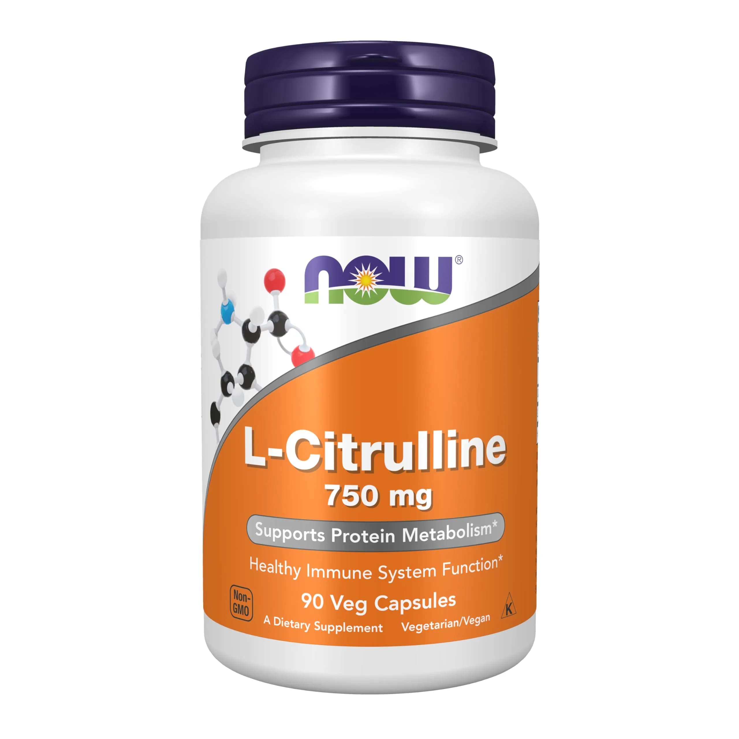 NOW Foods L-Citrulline 750 mg Veg Capsules 90 Count | Supports Protein Metabolism & Immune Function