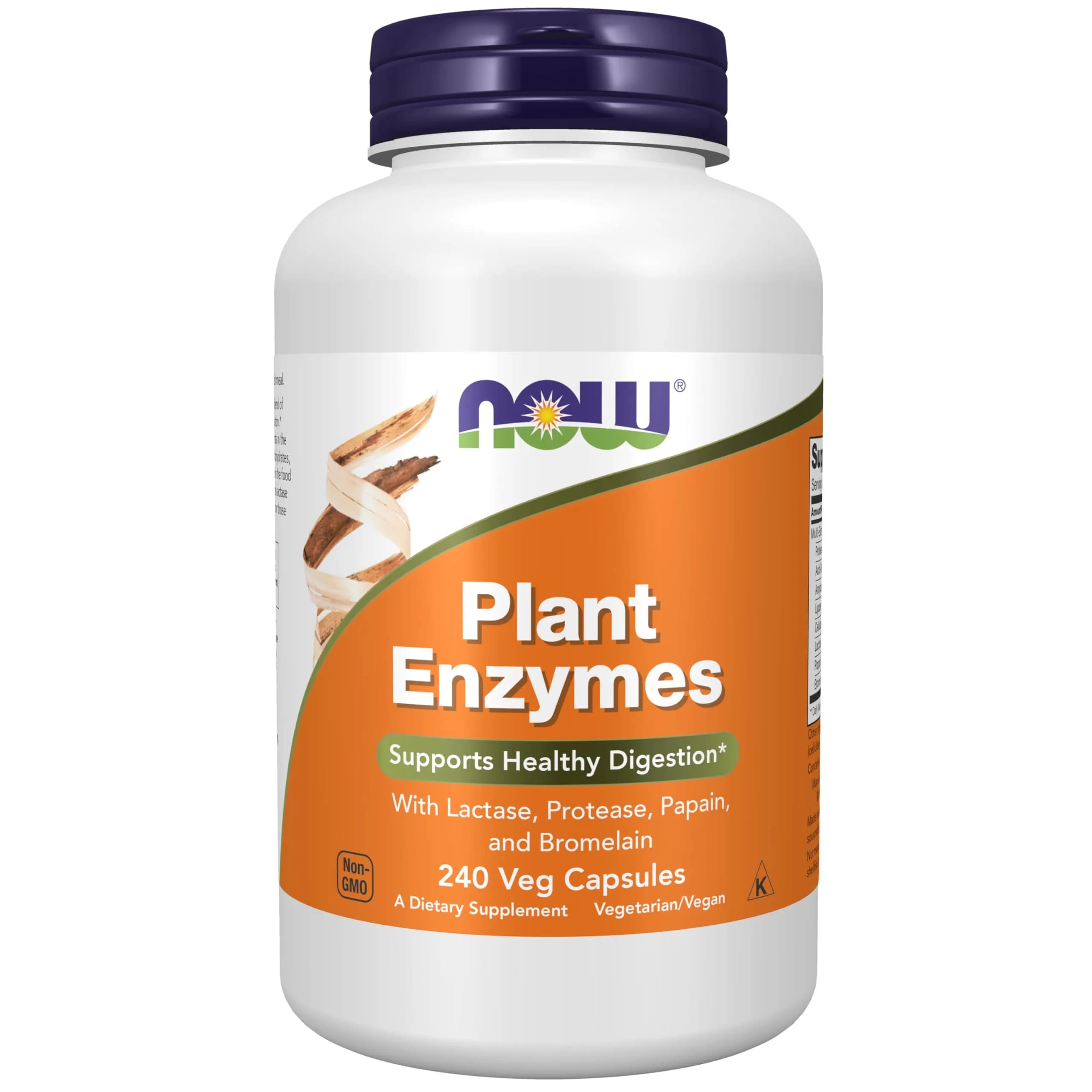 NOW Supplements Plant Enzymes with Lactase, Protease, Bromelain, 240 Veg Caps | Supports Digestion & Nutrient Absorption - main product image