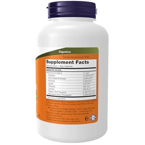NOW Supplements Plant Enzymes with Lactase, Protease, Bromelain, 240 Veg Caps | Supports Digestion & Nutrient Absorption thumbnail 2