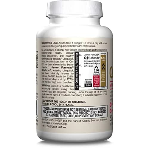 Jarrow Formulas QH-Absorb Ubiquinol 100mg Softgels 60 Count (100 mg) thumbnail 7